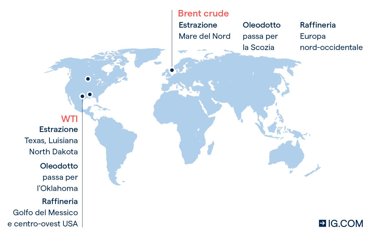 mappa delle estrazioni petrolio nel mondo